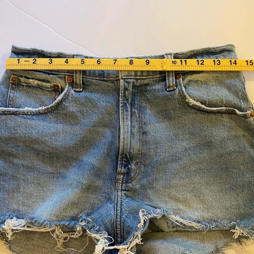 Abercrombie & Fitch The Cutoff Short High Rise Size 27/4 Blue Denim